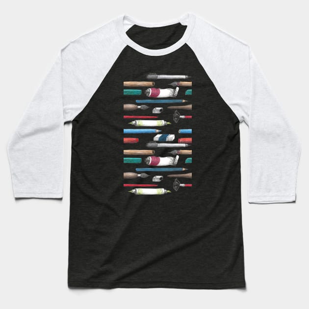 Art Supplies Baseball T-Shirt by Pinkazoid